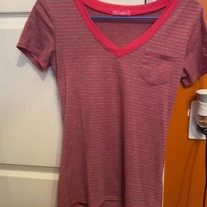 This cute pink and grey striped shirt
